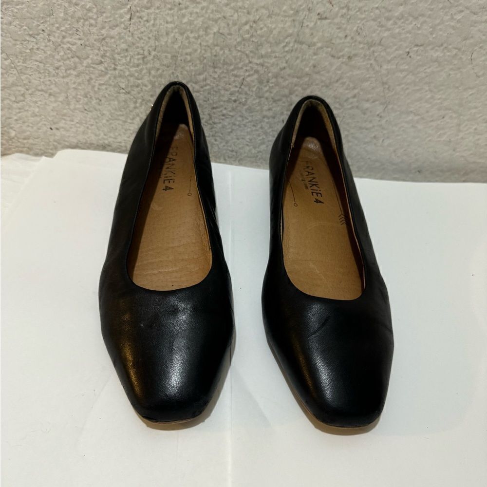 Frankie 4 Saving Soles Shoes Womens 9 Gianna Black Leather Ballet Flats